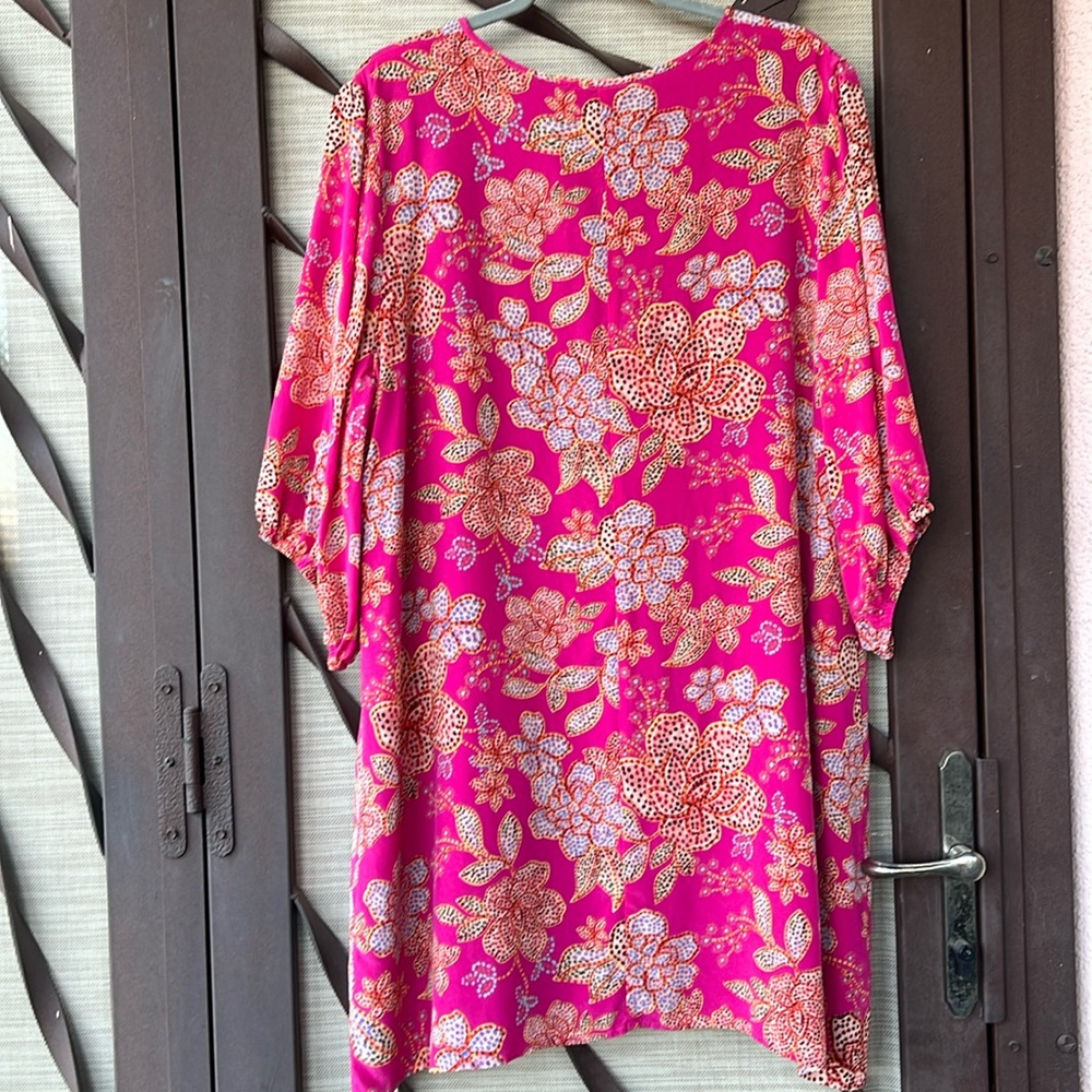 🌺 Johnny Was Pink Floral Silk Dress 🌺 - Picture 11 of 15